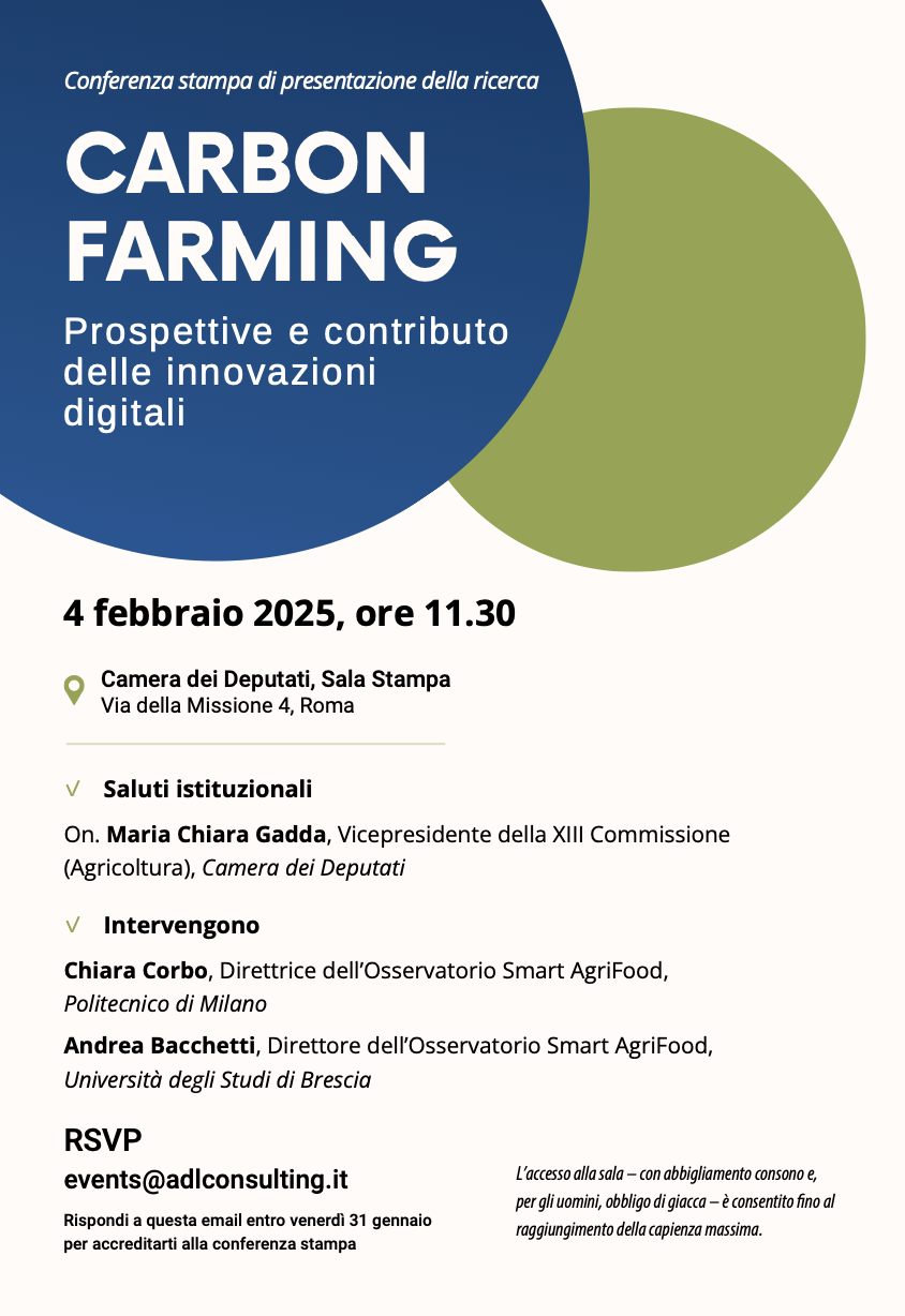 Presentazione della Ricerca "Carbon Farming. Prospettive e contributo delle innovazioni digitali"